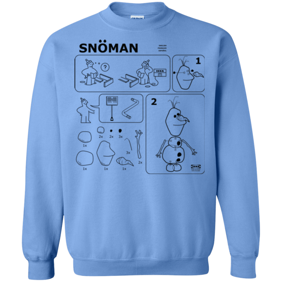 Sweatshirts Carolina Blue / Small Build a Snowman Crewneck Sweatshirt