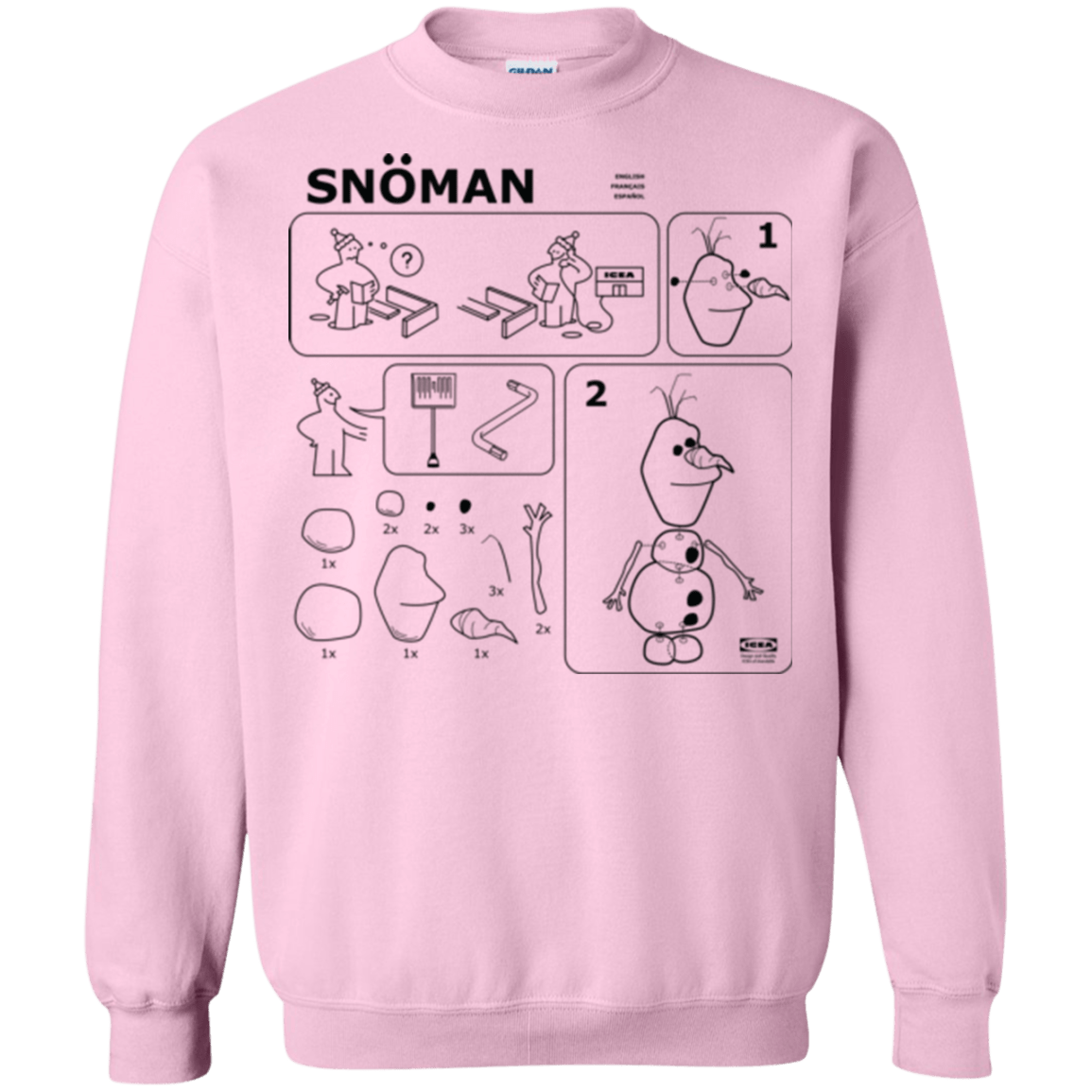 Sweatshirts Light Pink / Small Build a Snowman Crewneck Sweatshirt