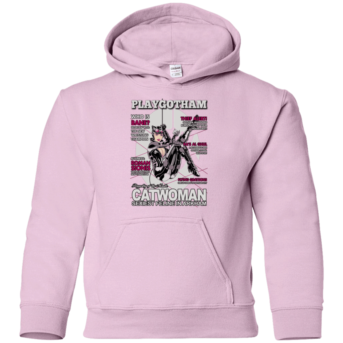 Sweatshirts Light Pink / YS Catwoman PlayGotham Youth Hoodie