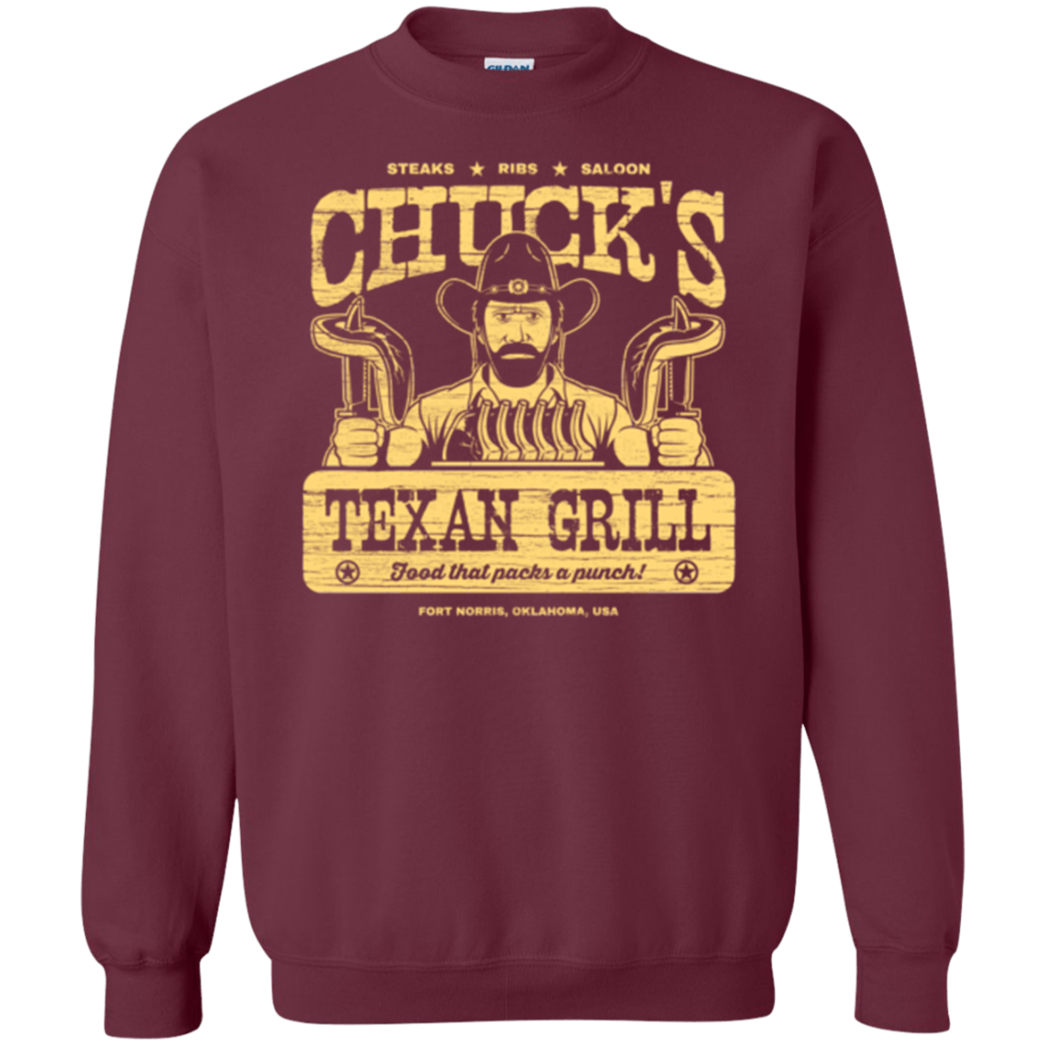 Sweatshirts Maroon / Small Chucks Texan Grill Crewneck Sweatshirt