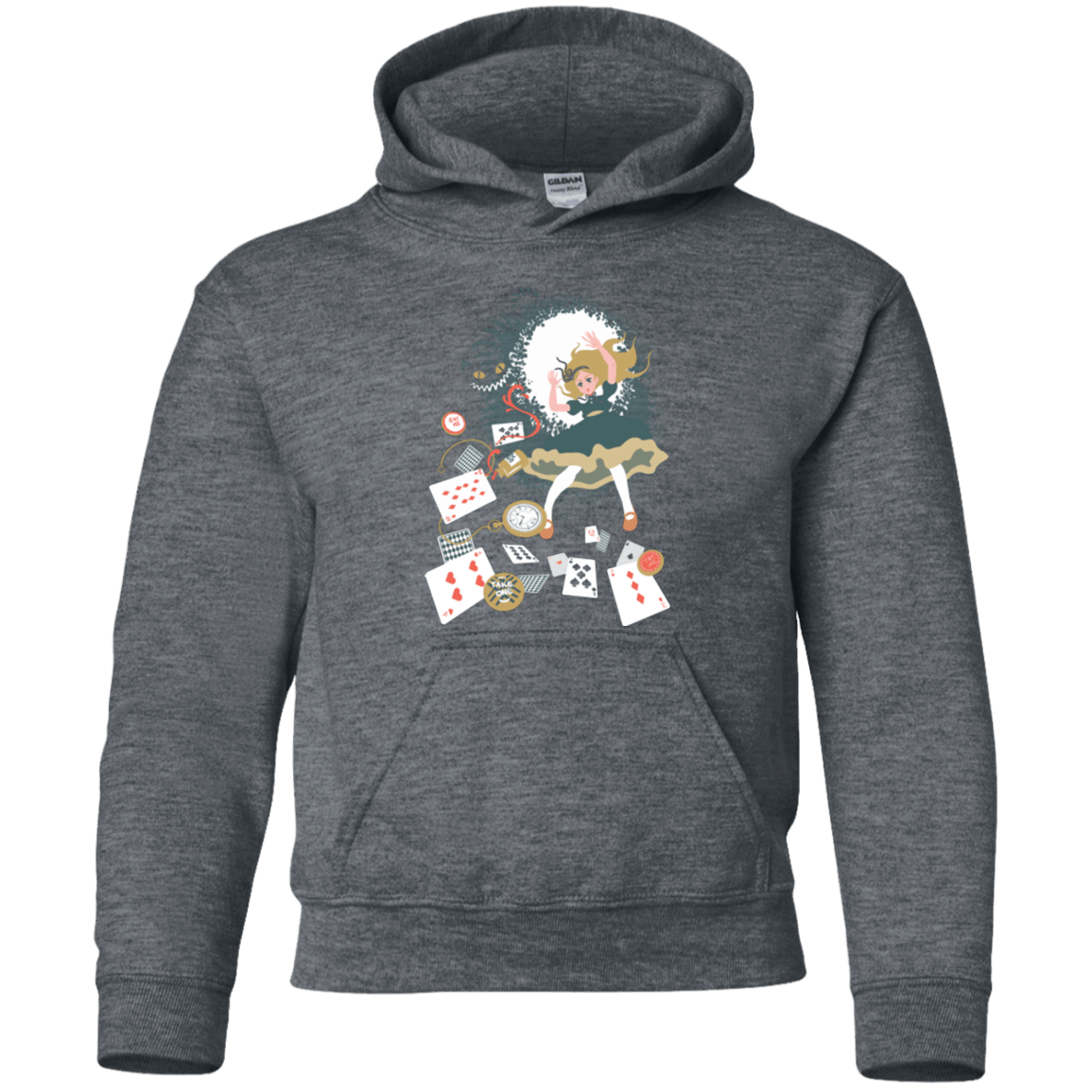 Sweatshirts Dark Heather / YS Down the rabbit hole Youth Hoodie