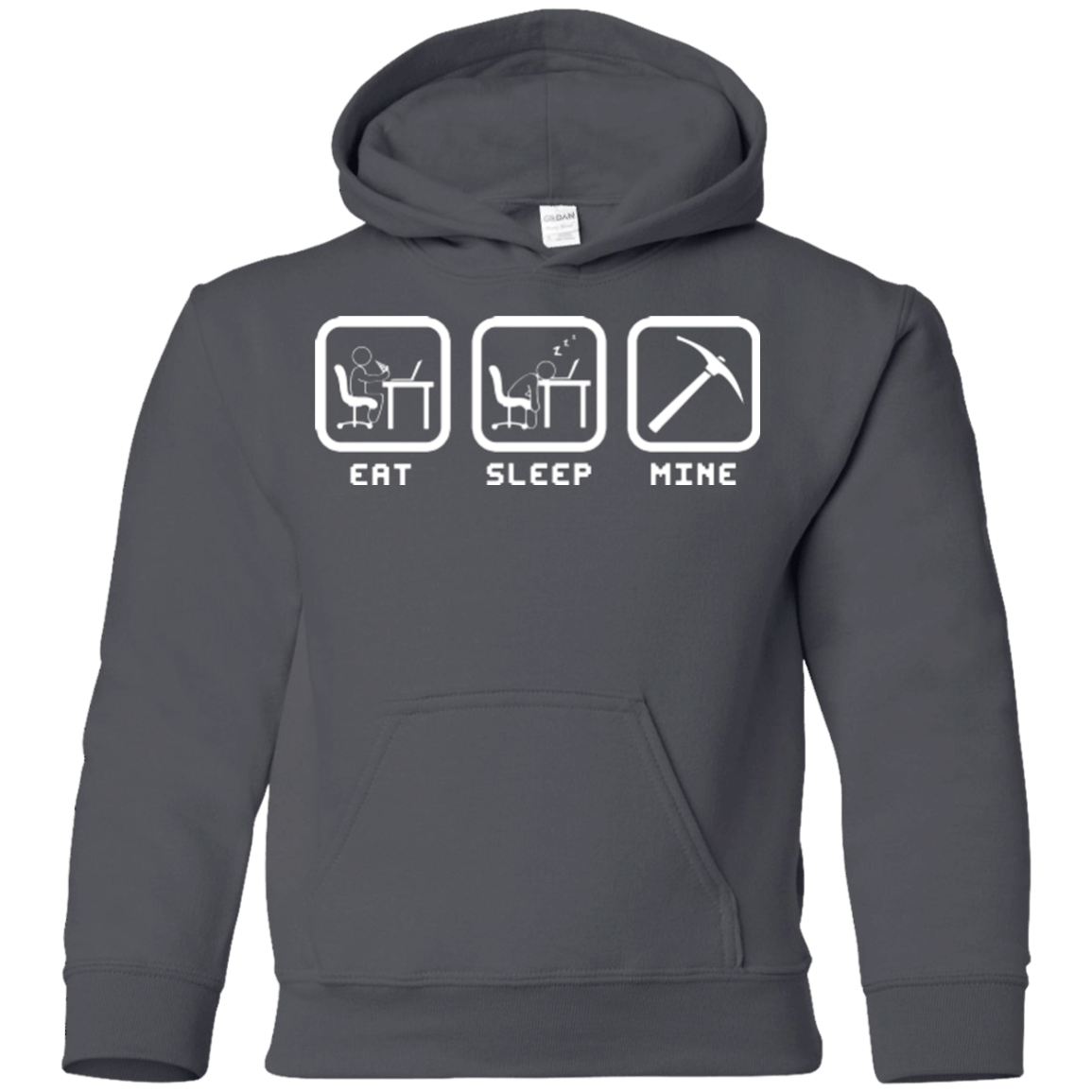 Sweatshirts Charcoal / YS Eat Sleep Mine Youth Hoodie