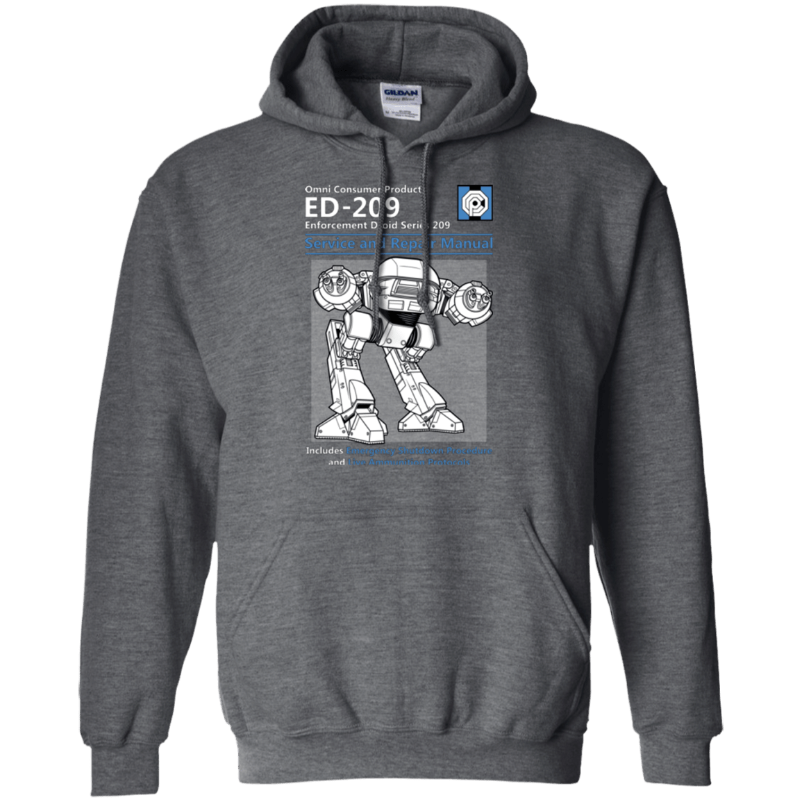 Sweatshirts Dark Heather / Small ED209 SERVICE & REPAIR MANUAL Pullover Hoodie
