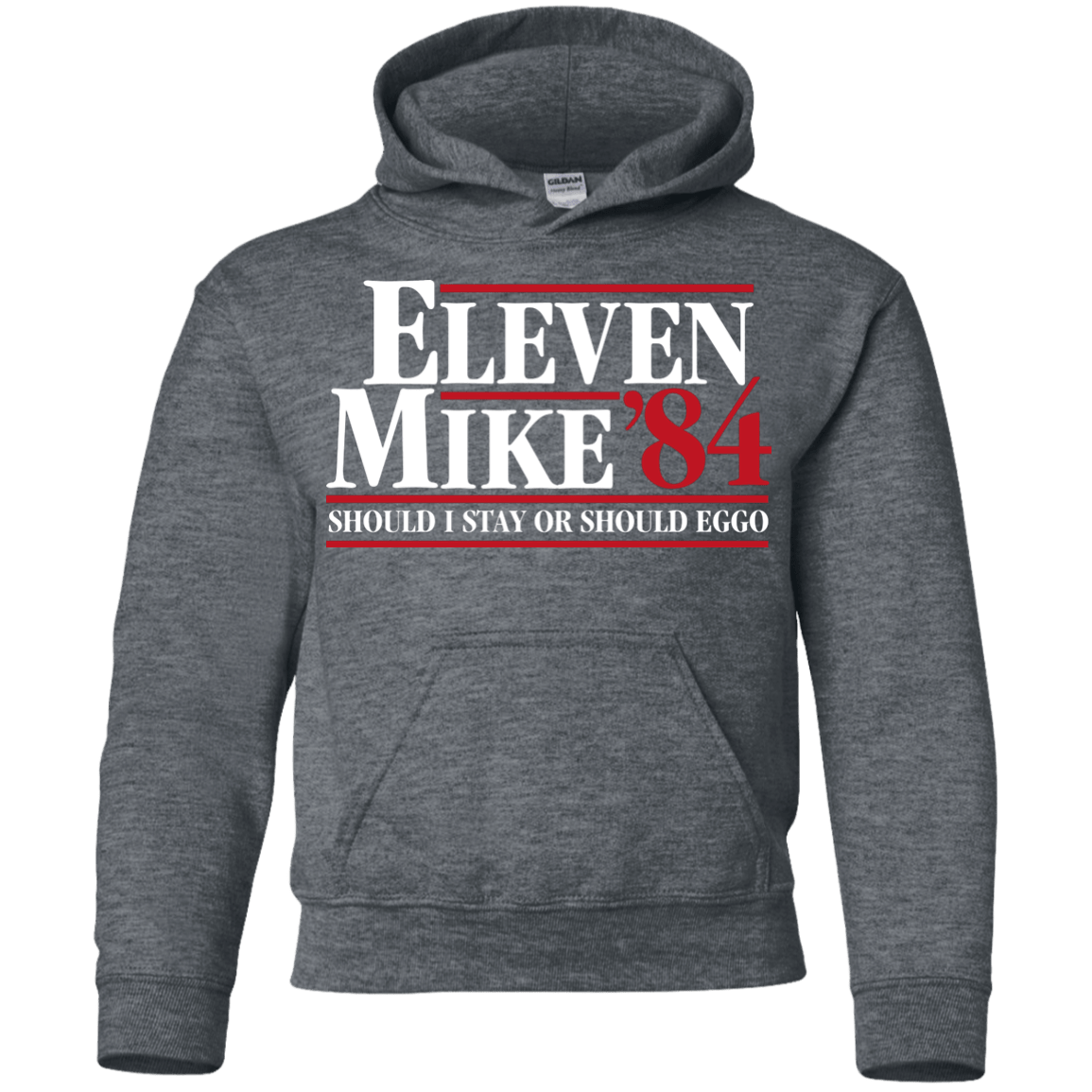 Sweatshirts Dark Heather / YS Eleven Mike 84 - Should I Stay or Should Eggo Youth Hoodie