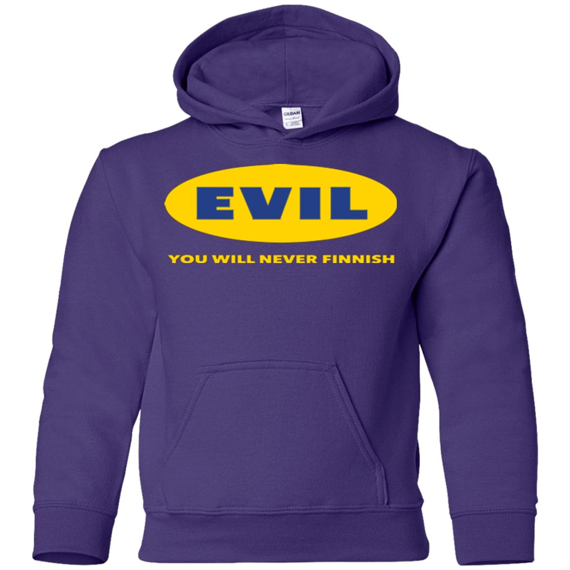 Sweatshirts Purple / YS EVIL Never Finnish Youth Hoodie