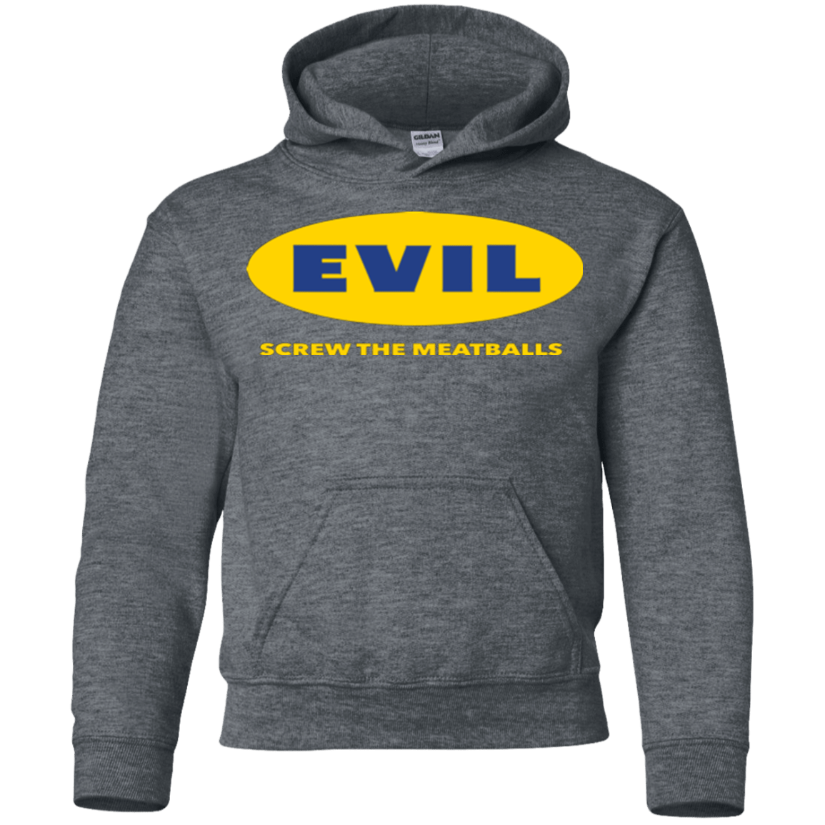 Sweatshirts Dark Heather / YS EVIL Screw The Meatballs Youth Hoodie