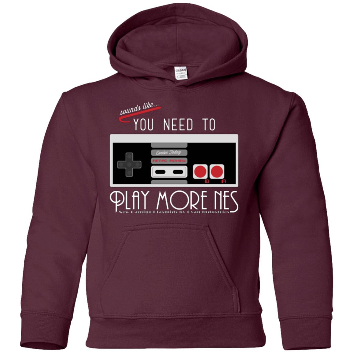 Sweatshirts Maroon / YS Evolve Today! Play More NES Youth Hoodie