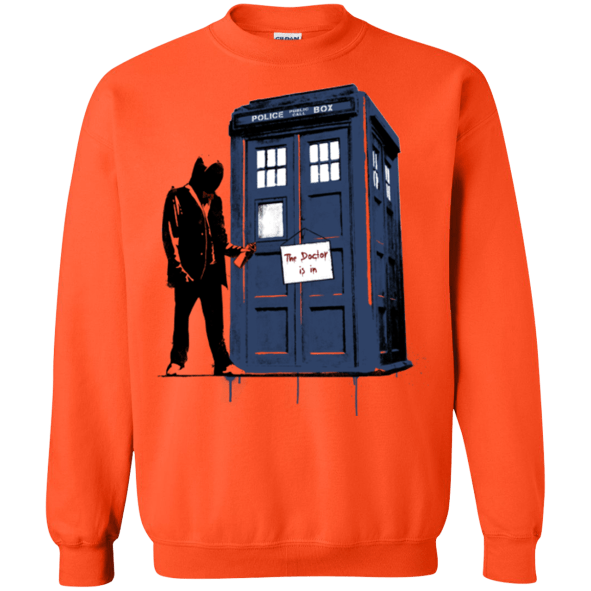Sweatshirts Orange / Small Exit Through Tardis Crewneck Sweatshirt