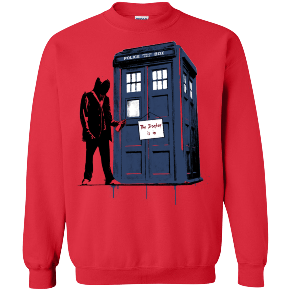 Sweatshirts Red / Small Exit Through Tardis Crewneck Sweatshirt