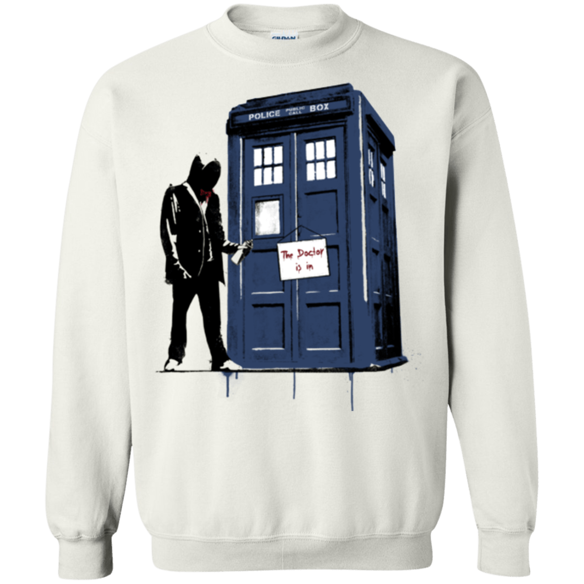 Sweatshirts White / Small Exit Through Tardis Crewneck Sweatshirt