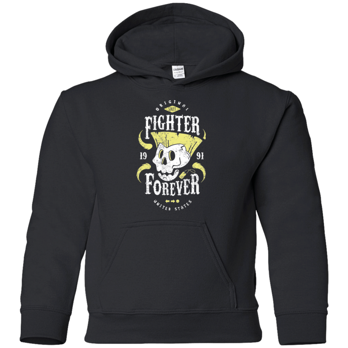 Sweatshirts Black / YS Fighter Forever Guile Youth Hoodie