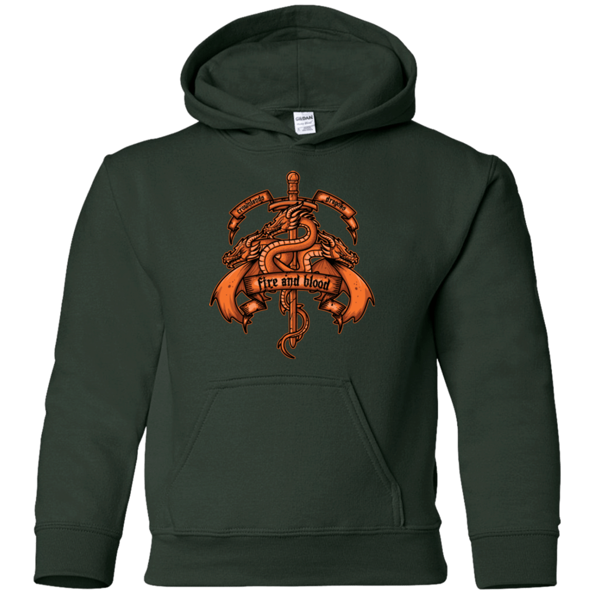 Sweatshirts Forest Green / YS FIRE AND BLOOD Youth Hoodie