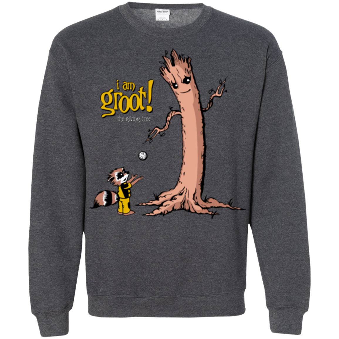 Sweatshirts Dark Heather / Small Groot Is Giving Crewneck Sweatshirt