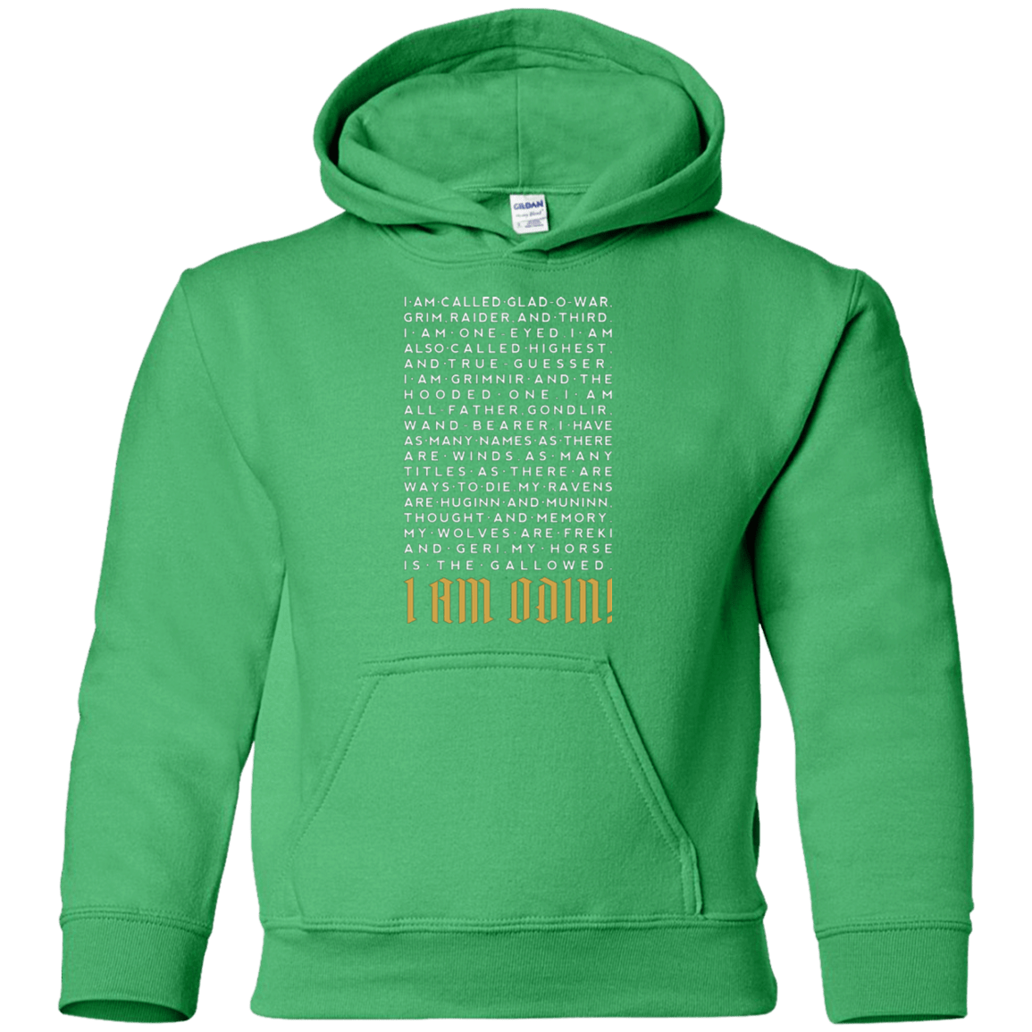 Sweatshirts Irish Green / YS I am Odin Youth Hoodie