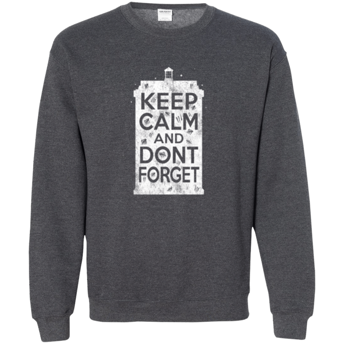 Sweatshirts Dark Heather / Small KCDF Tardis Crewneck Sweatshirt