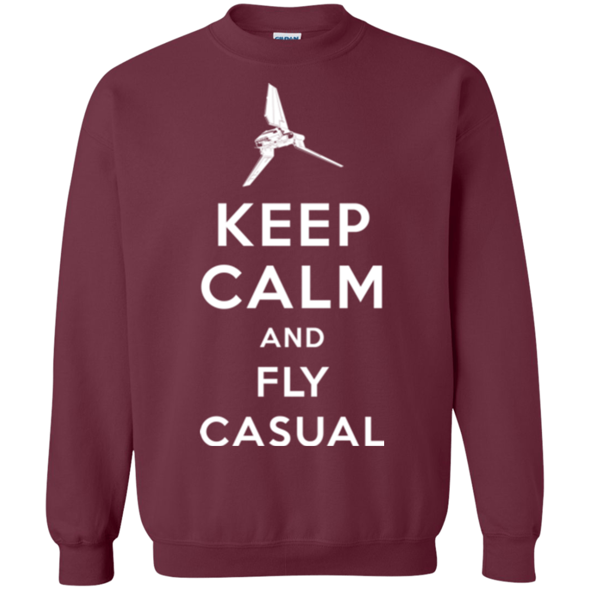 Sweatshirts Maroon / Small Keep Calm and Fly Casual Crewneck Sweatshirt