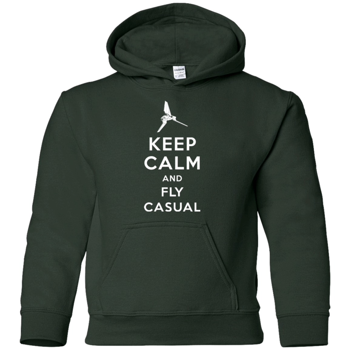 Sweatshirts Forest Green / YS Keep Calm and Fly Casual Youth Hoodie