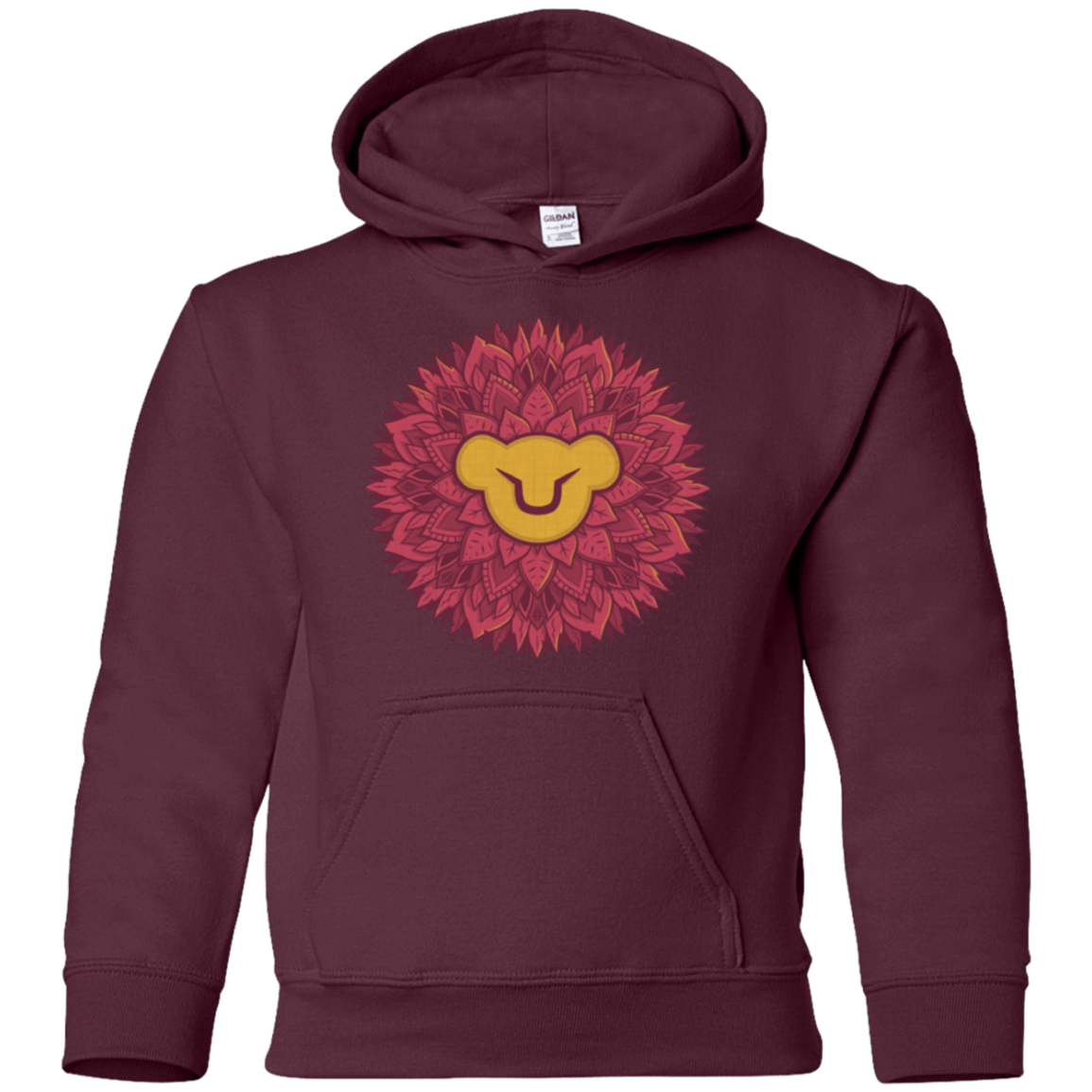 Sweatshirts Maroon / YS Leaf Mane Mandala Youth Hoodie