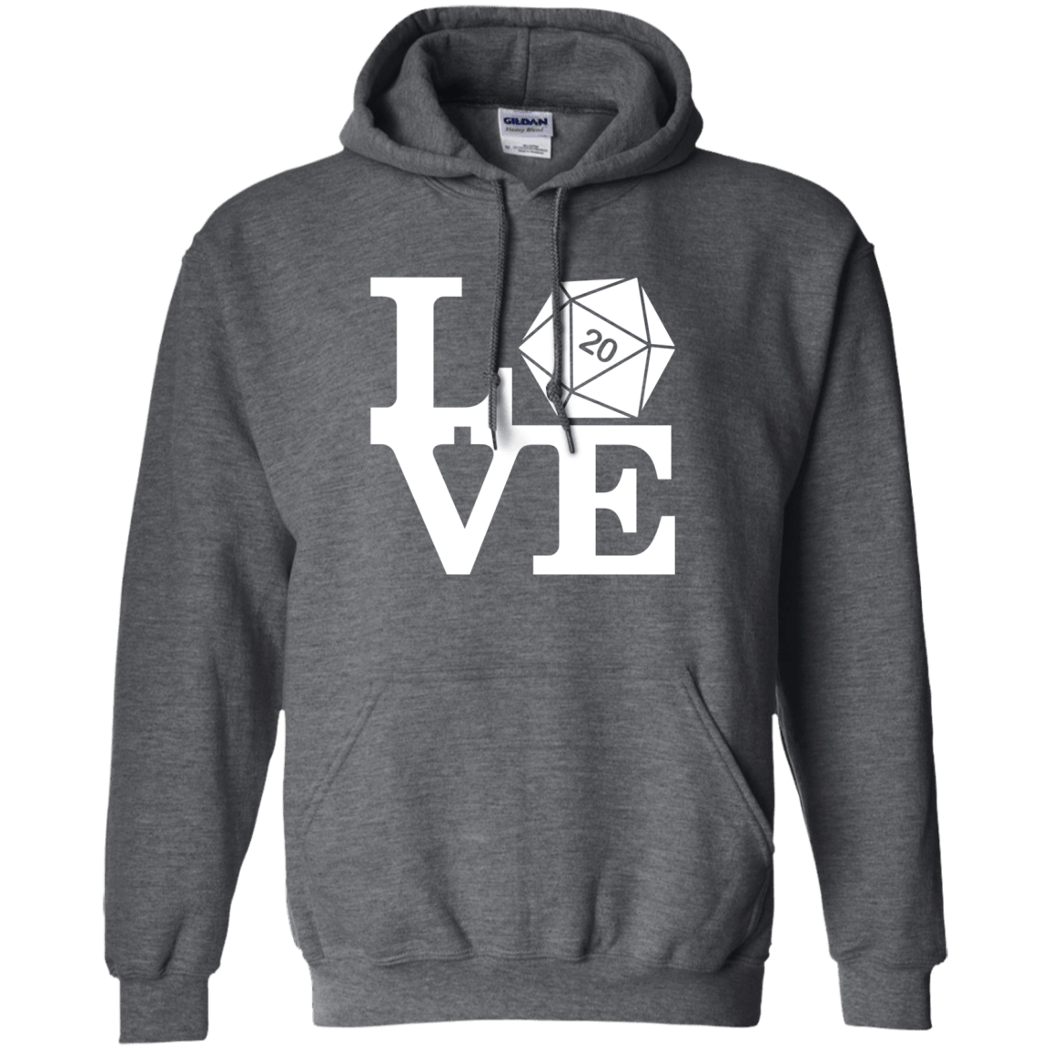 Sweatshirts Dark Heather / Small Love D20 Pullover Hoodie