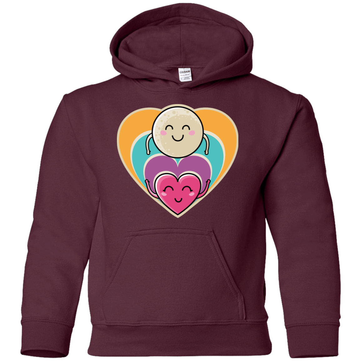 Sweatshirts Maroon / YS Love to the Moon and Back Youth Hoodie