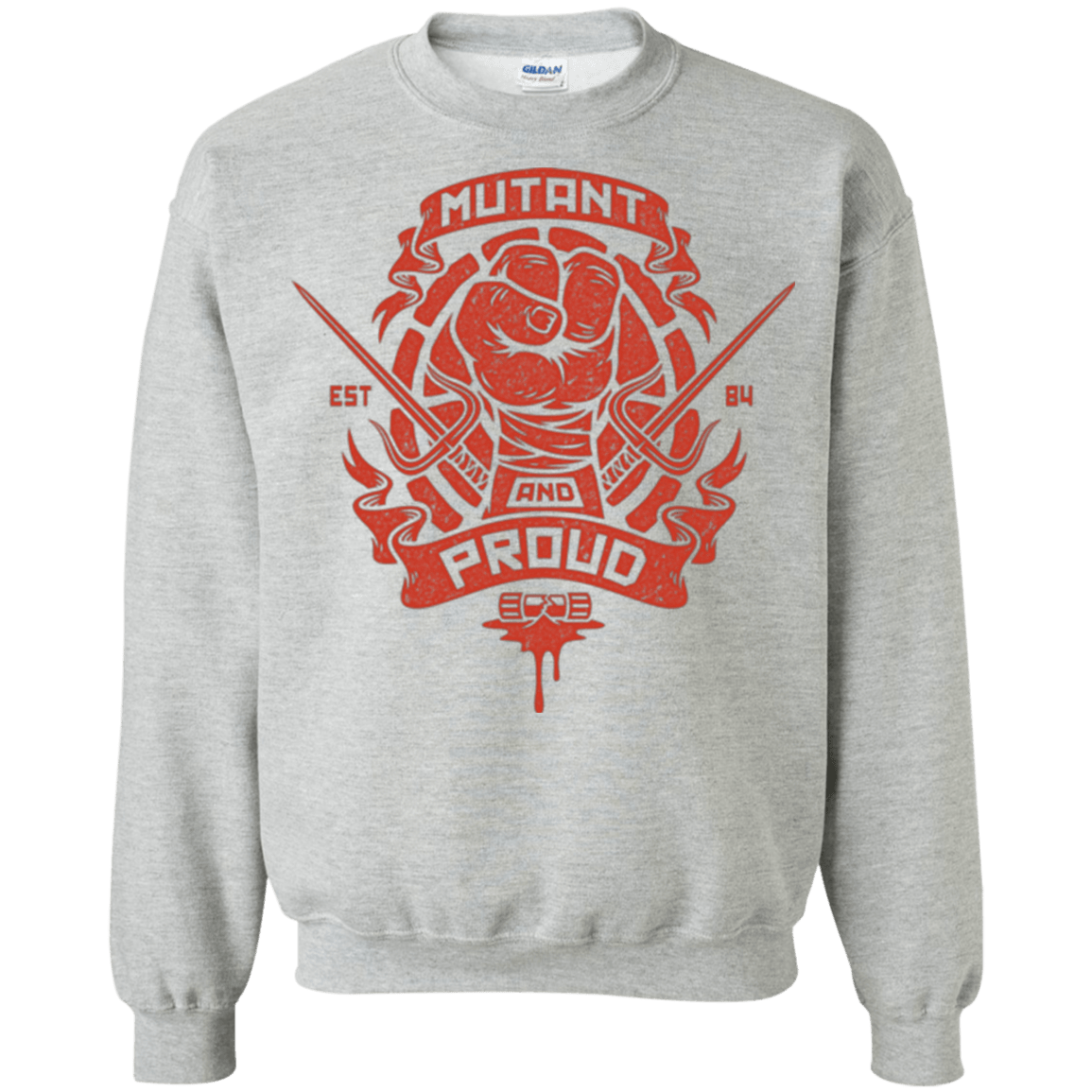 Sweatshirts Sport Grey / Small Mutant and Proud Raph Crewneck Sweatshirt