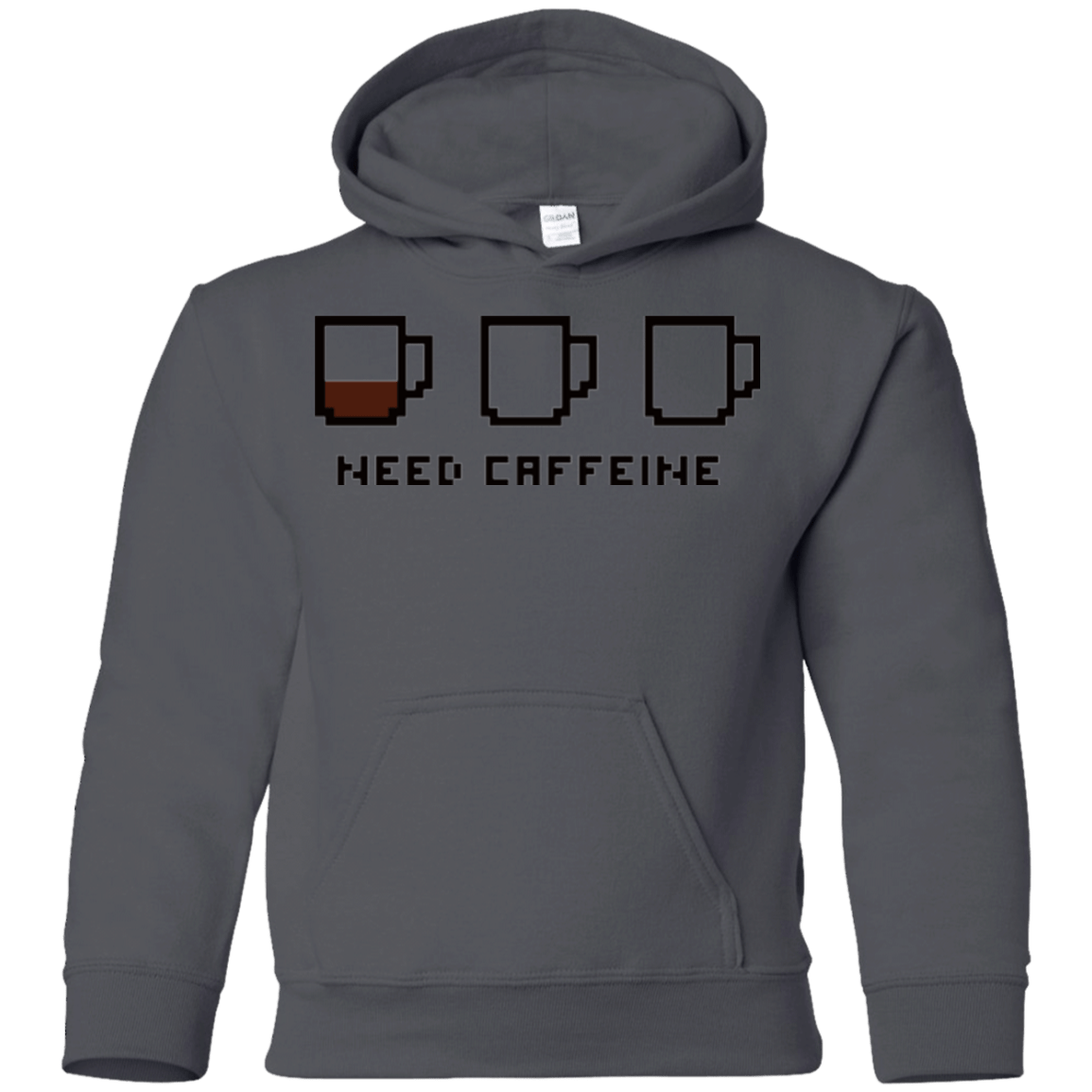 Sweatshirts Charcoal / YS Need Caffeine Youth Hoodie