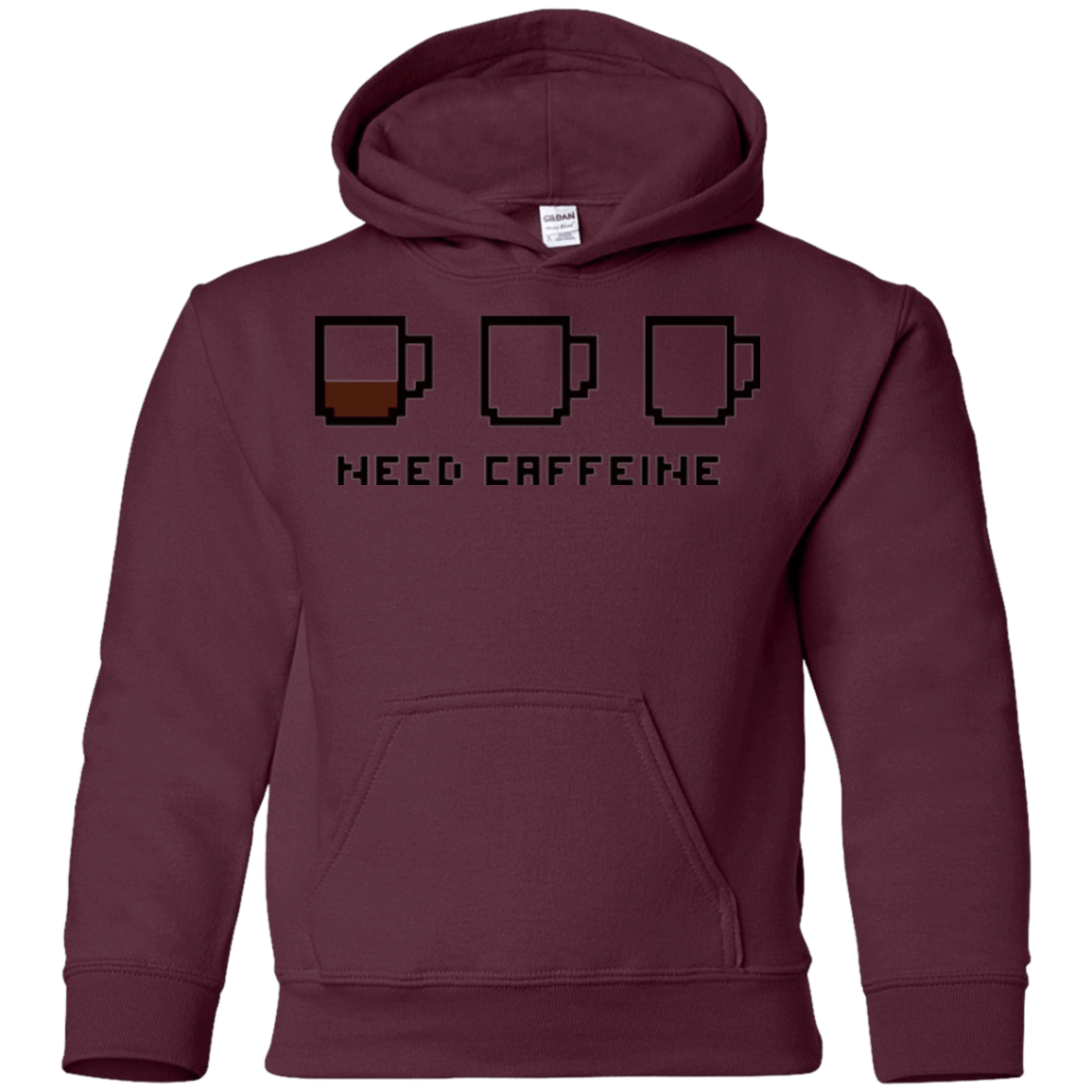 Sweatshirts Maroon / YS Need Caffeine Youth Hoodie