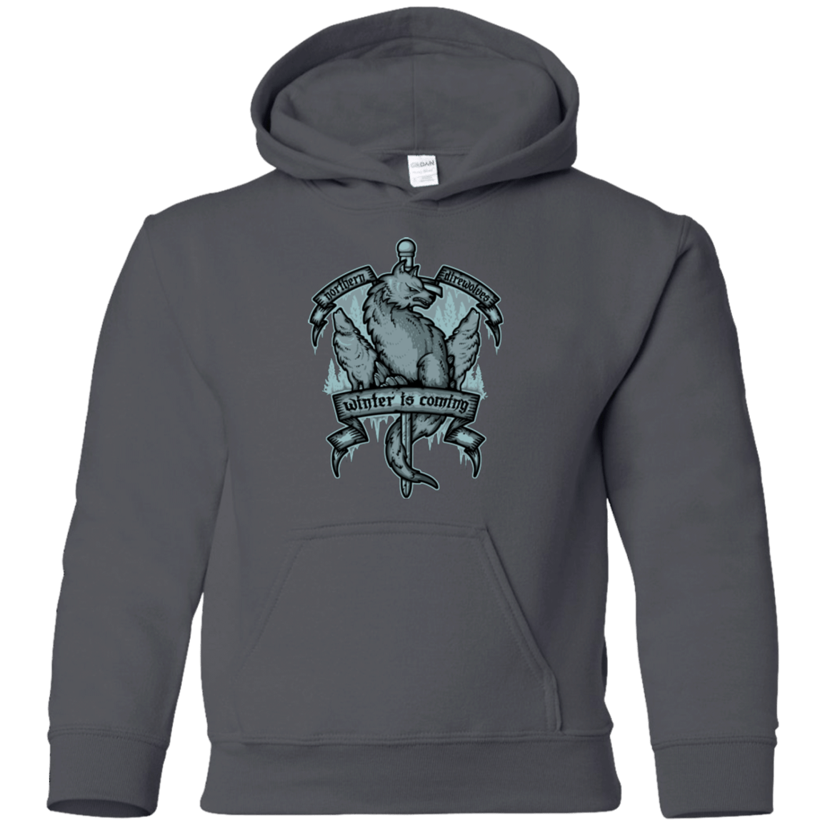Sweatshirts Charcoal / YS Northern Direwolves Youth Hoodie