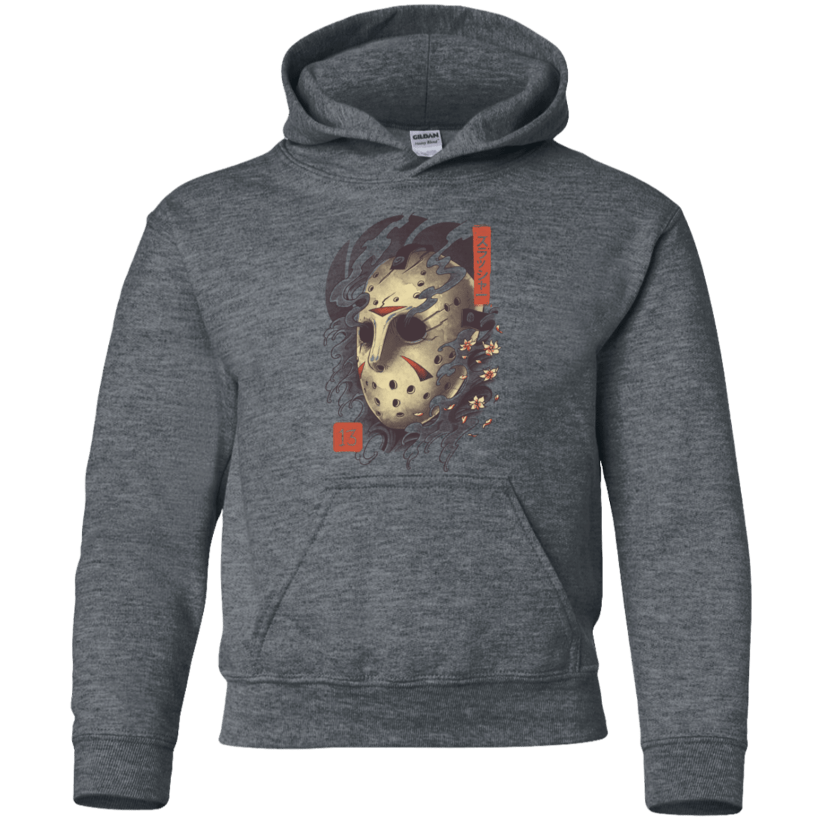 Sweatshirts Dark Heather / YS Oni Jason Mask Youth Hoodie