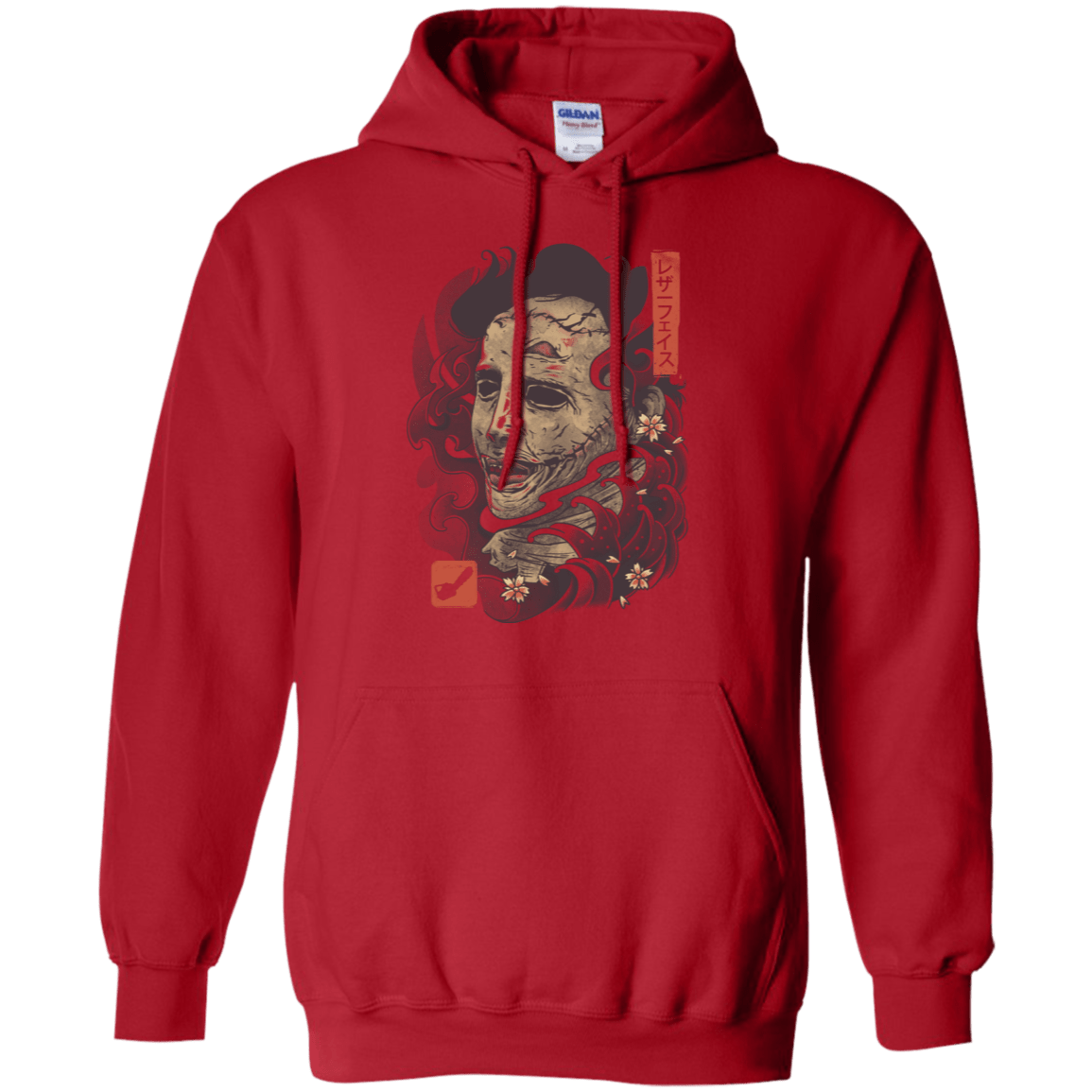 Sweatshirts Red / S Oni Leather Mask Pullover Hoodie