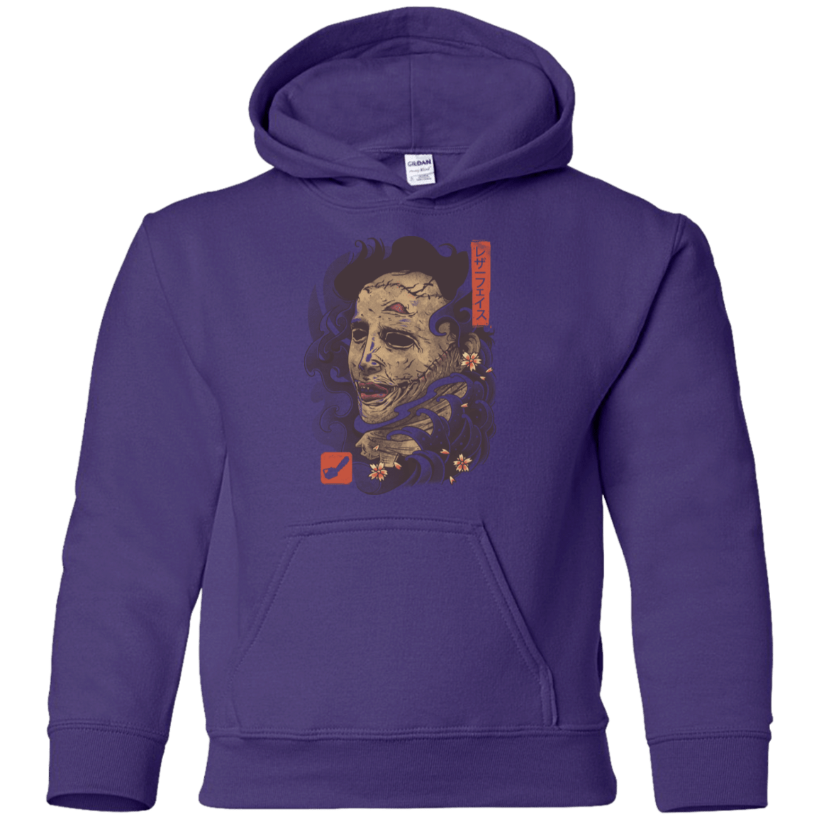 Sweatshirts Purple / YS Oni Leather Mask Youth Hoodie