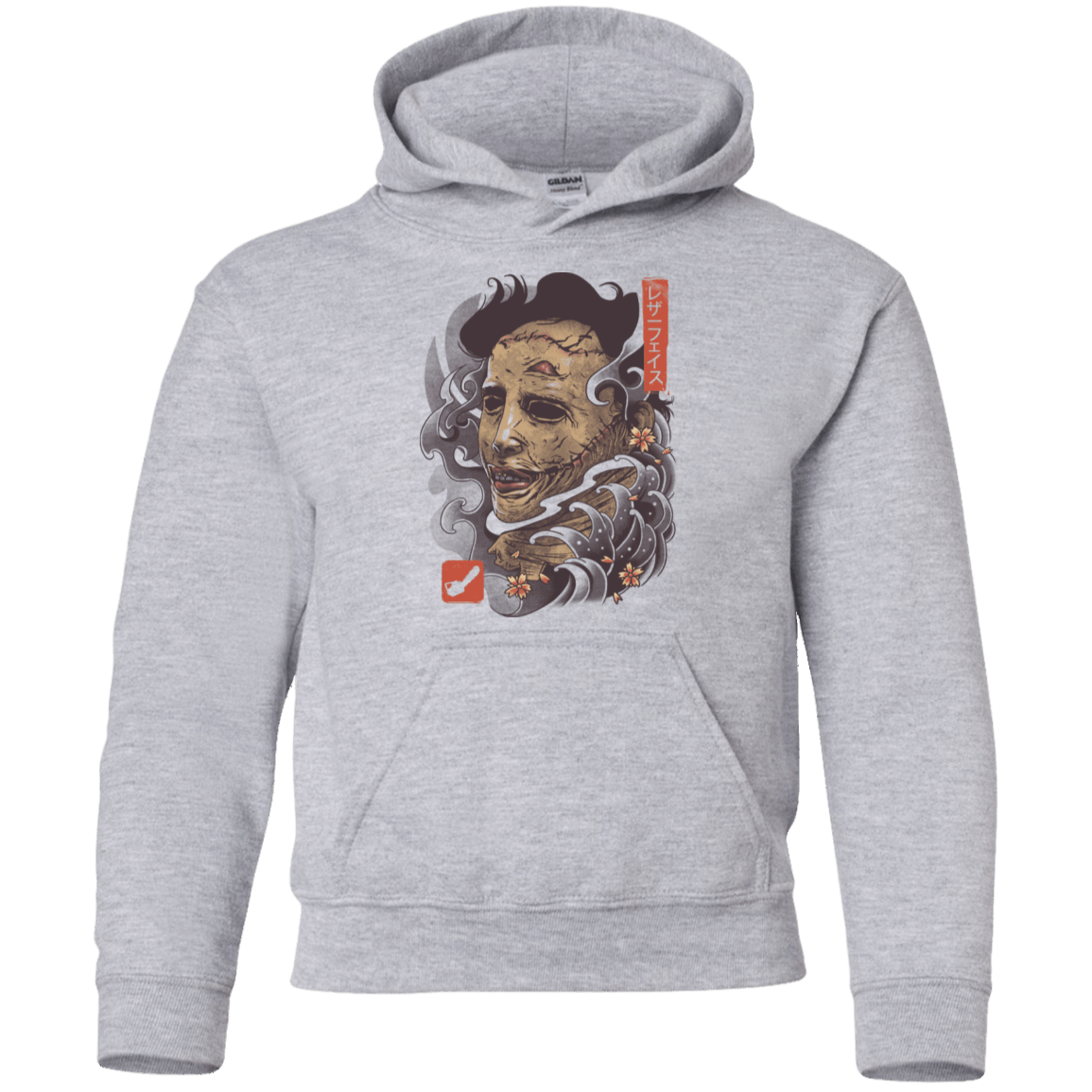 Sweatshirts Sport Grey / YS Oni Leather Mask Youth Hoodie