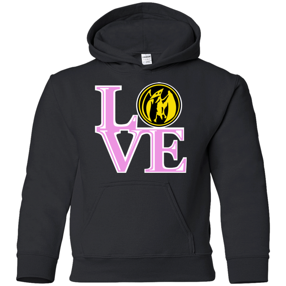 Sweatshirts Black / YS Pink Ranger LOVE Youth Hoodie