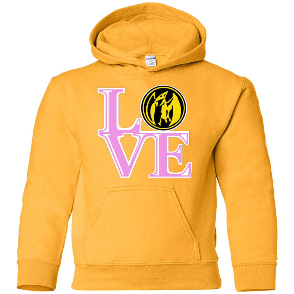 Sweatshirts Gold / YS Pink Ranger LOVE Youth Hoodie