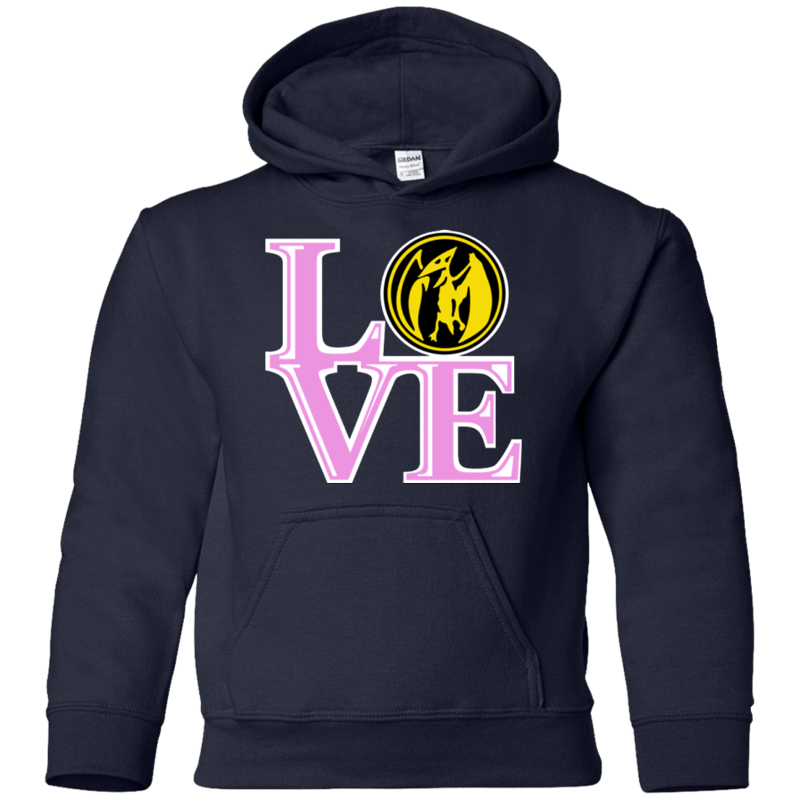 Sweatshirts Navy / YS Pink Ranger LOVE Youth Hoodie