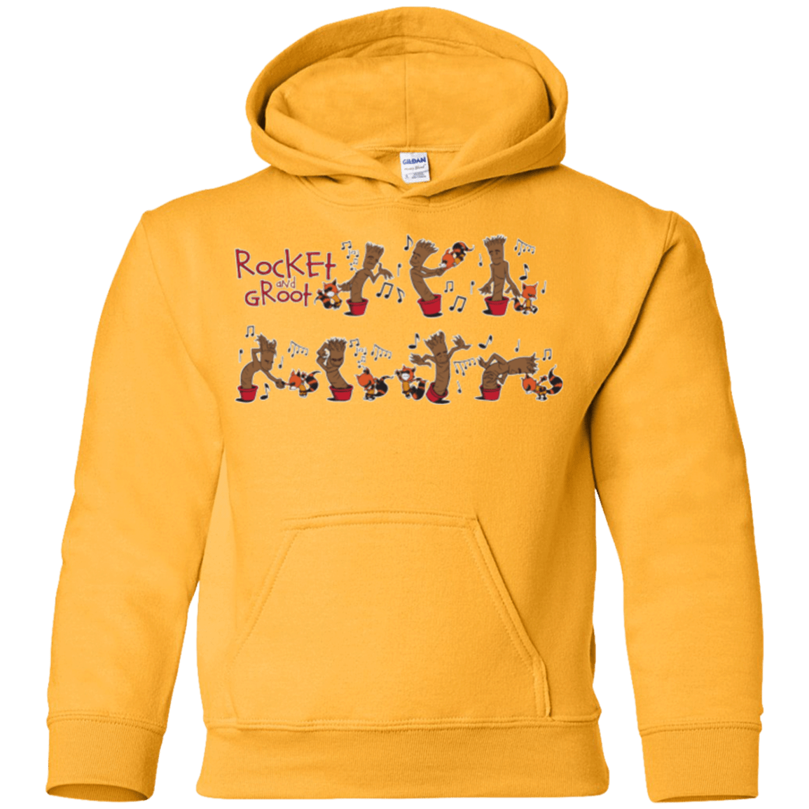 Sweatshirts Gold / YS Rocket and Groot Youth Hoodie