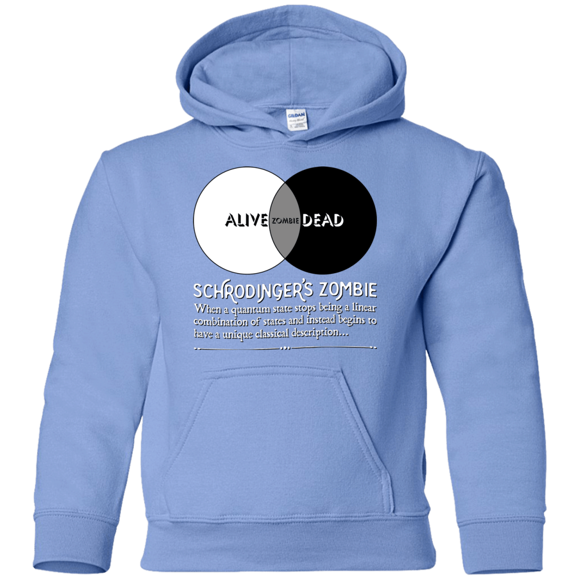 Sweatshirts Carolina Blue / YS Schrödinger's Zombie Youth Hoodie