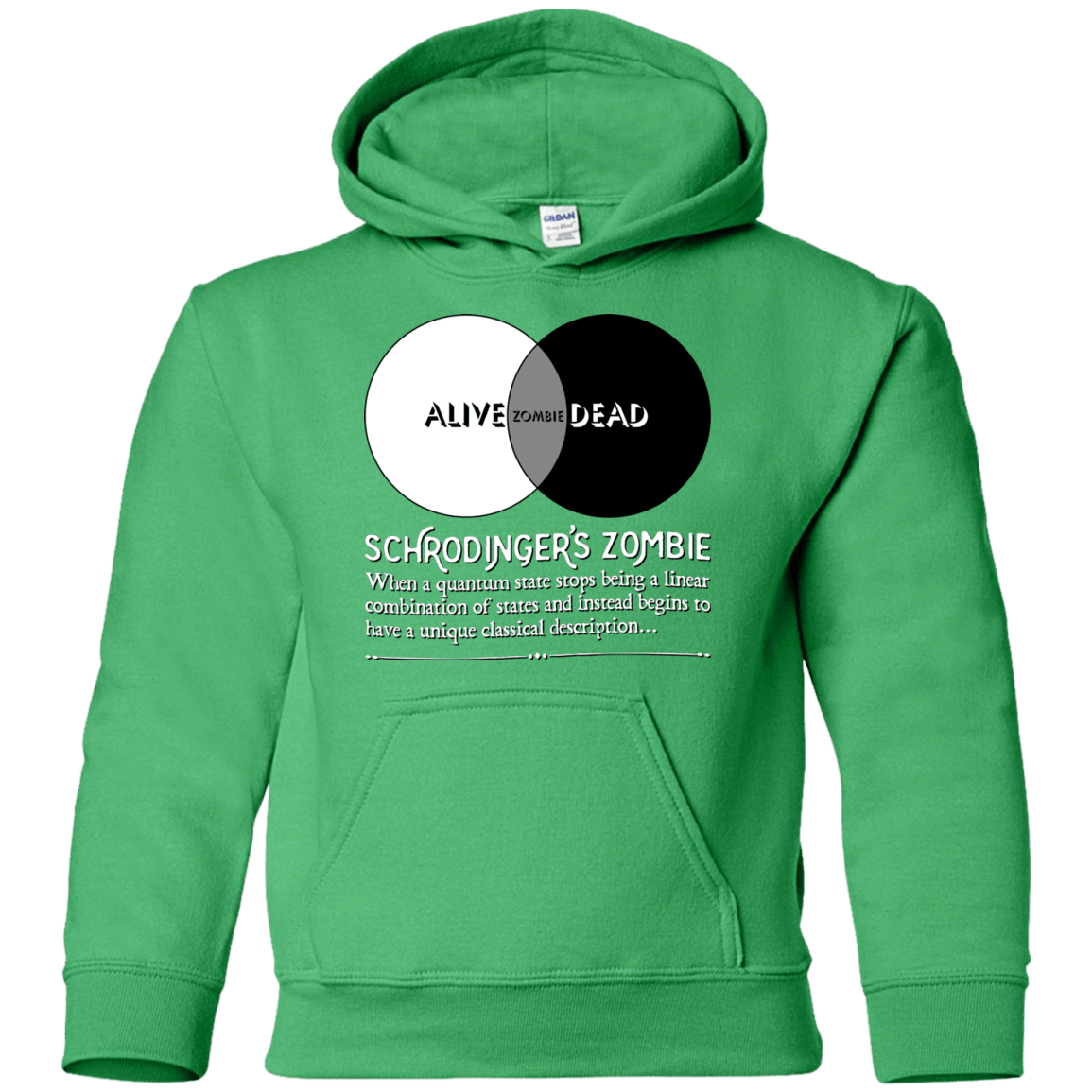 Sweatshirts Irish Green / YS Schrödinger's Zombie Youth Hoodie