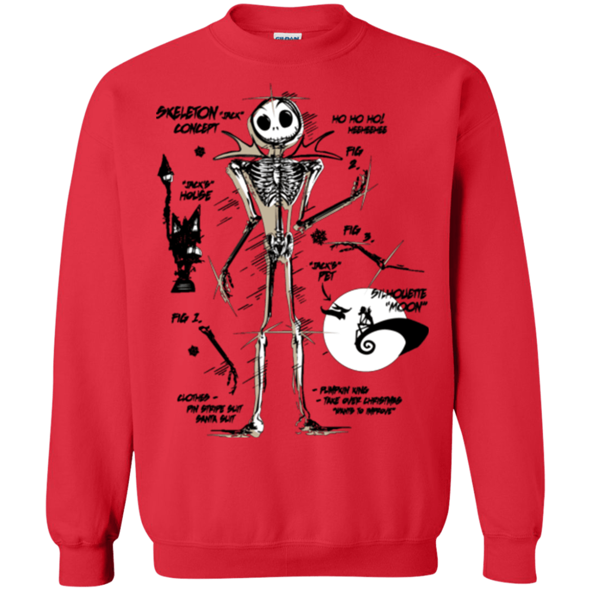 Sweatshirts Red / Small Skeleton Concept Crewneck Sweatshirt