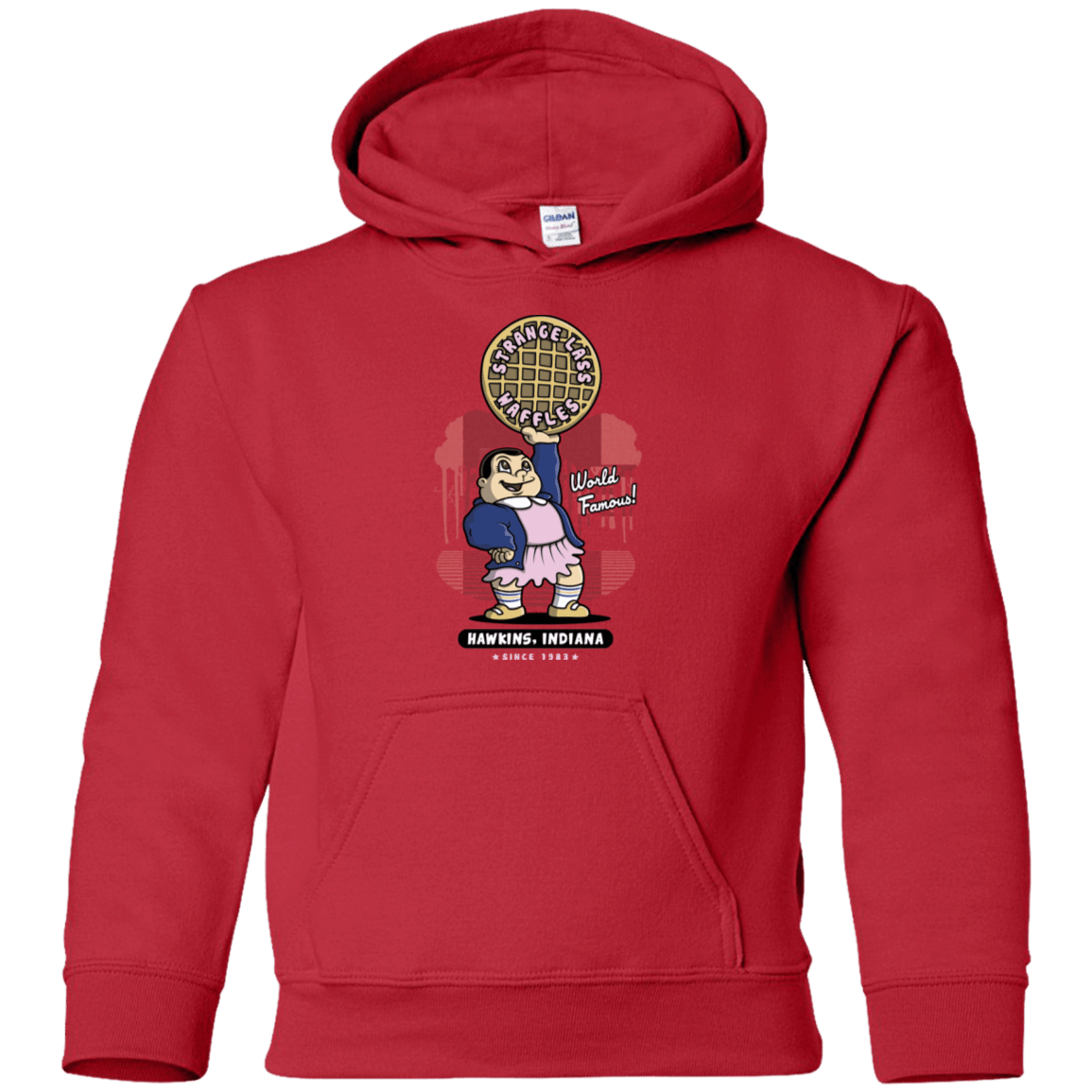 Sweatshirts Red / YS Strange Lass Waffles Youth Hoodie