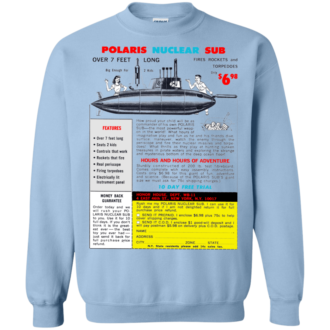 Sweatshirts Light Blue / Small Sub Crewneck Sweatshirt