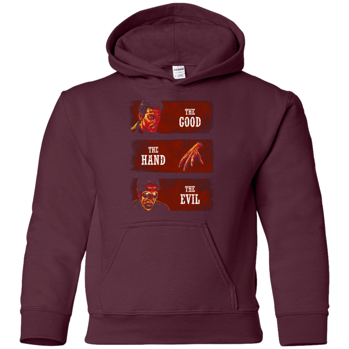 Sweatshirts Maroon / YS The Good the Hand and the Evil Youth Hoodie