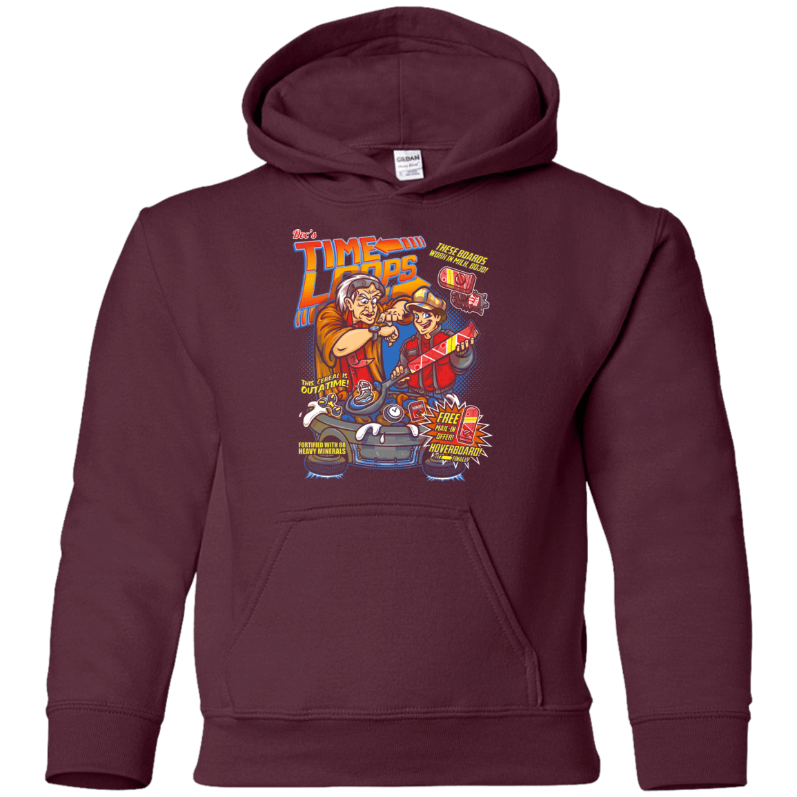 Sweatshirts Maroon / YS Time Loops Youth Hoodie