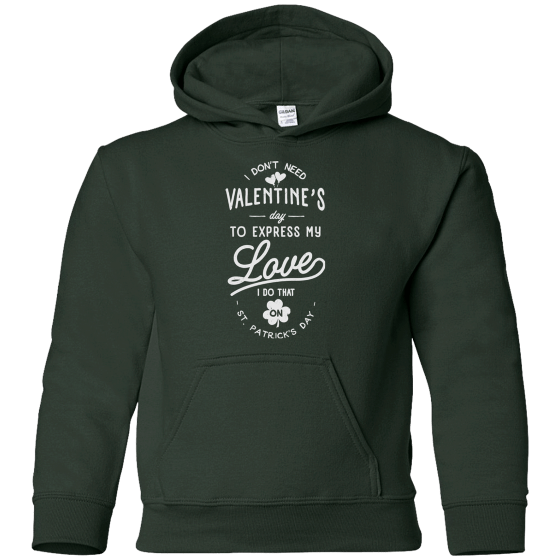 Sweatshirts Forest Green / YS Valentine's Day Youth Hoodie