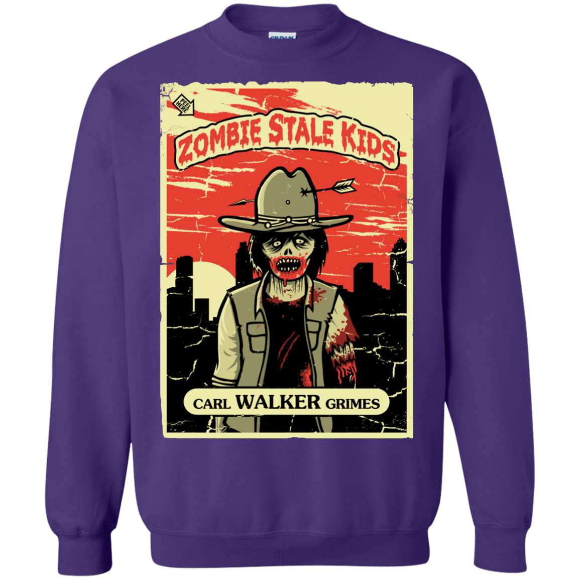 Sweatshirts Purple / Small Zombie Stale Kids Crewneck Sweatshirt