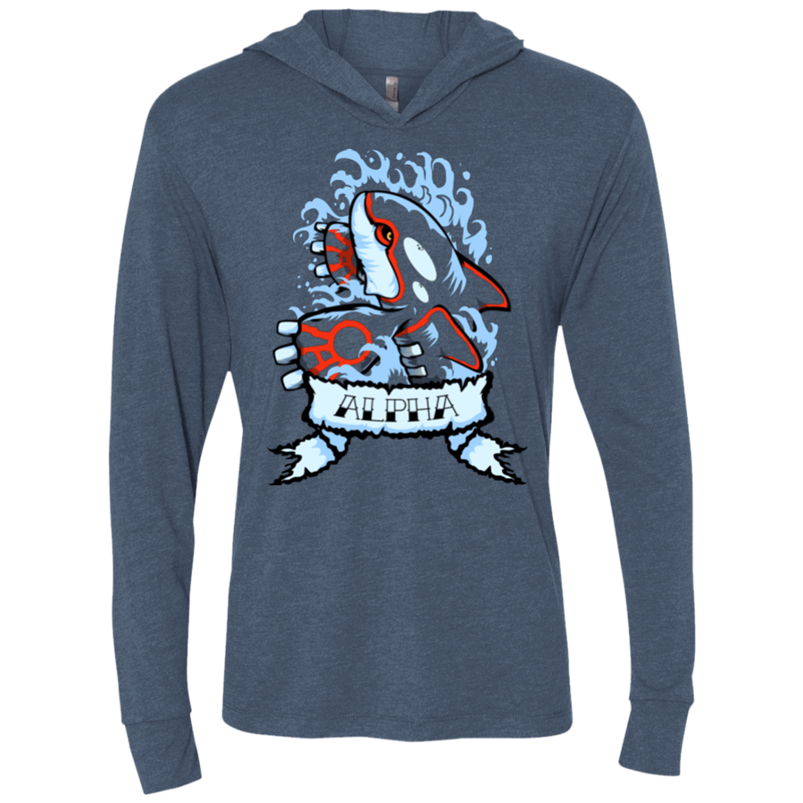 T-Shirts Indigo / X-Small Alpha Triblend Long Sleeve Hoodie Tee