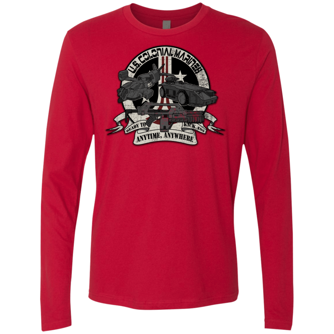 T-Shirts Red / Small Anytime Anywhere Men's Premium Long Sleeve