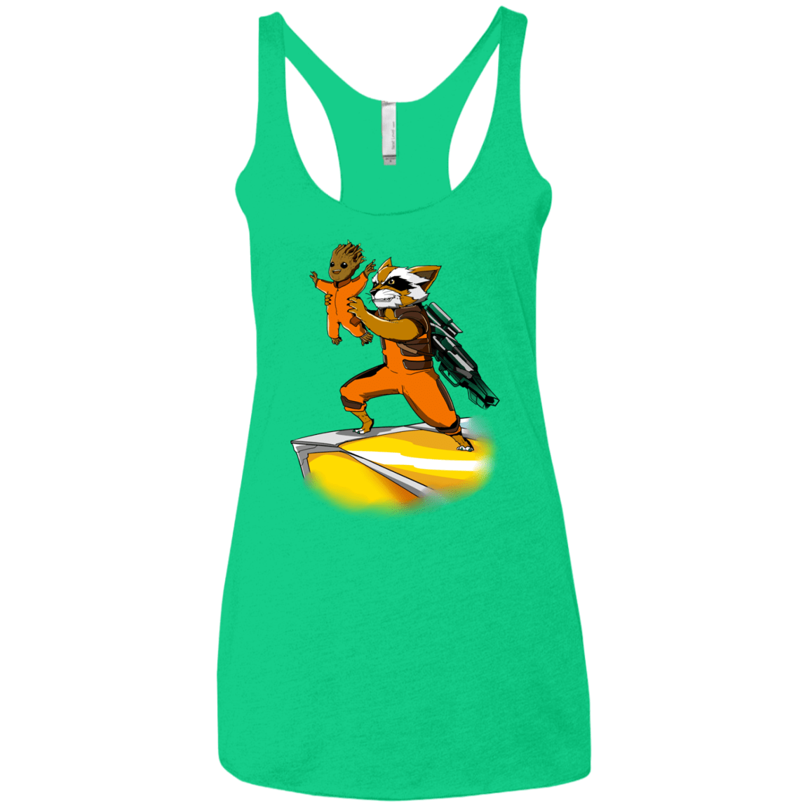 T-Shirts Envy / X-Small Baby Groot Women's Triblend Racerback Tank