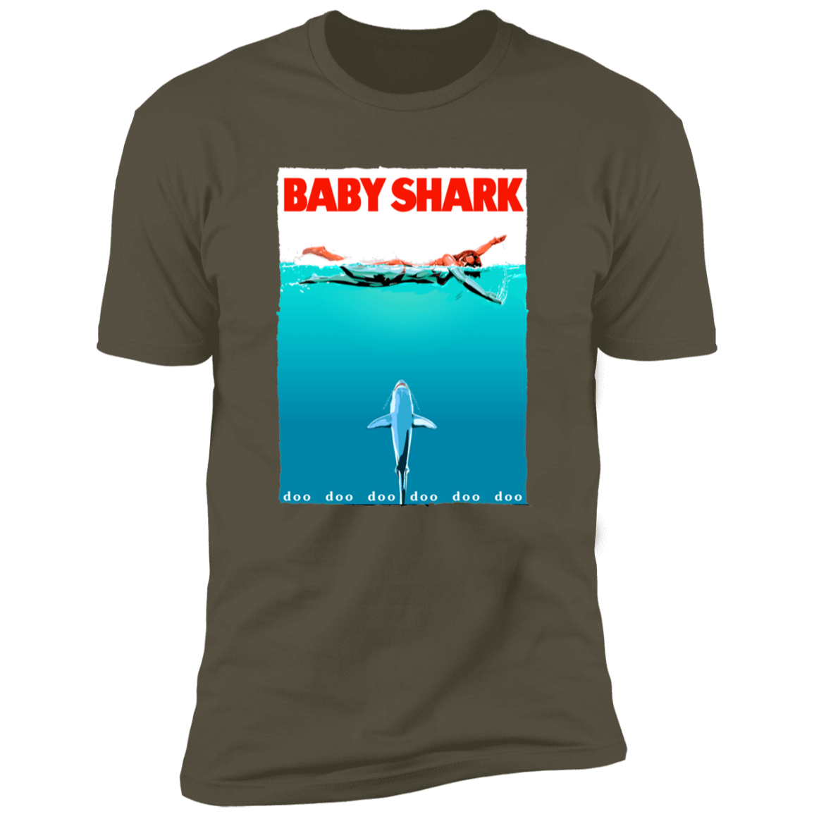 T-Shirts Military Green / S Baby Shark Men's Premium T-Shirt