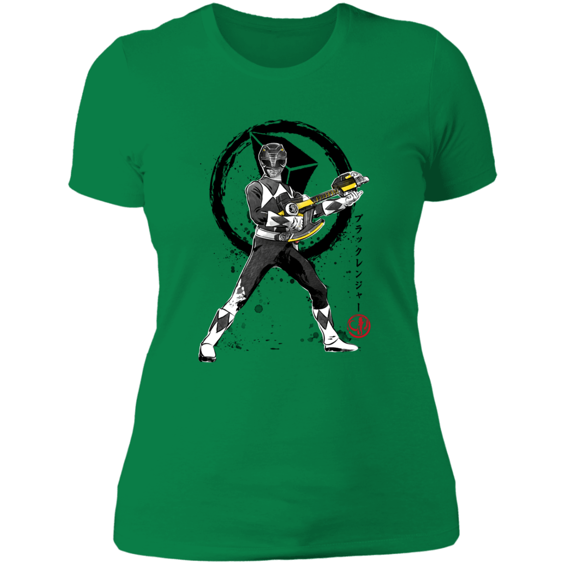 T-Shirts Kelly Green / S Black Ranger sumi-e Women's Premium T-Shirt